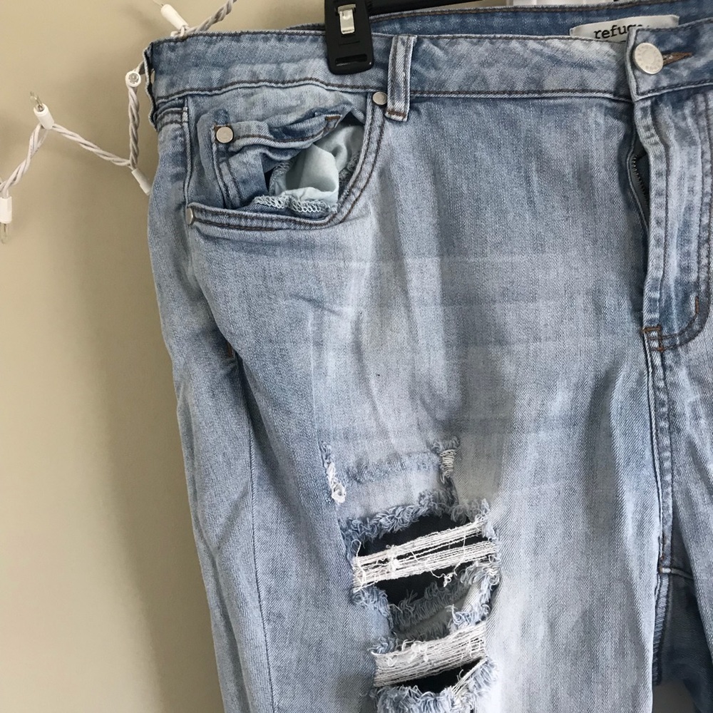 Plus size distressed boyfriend jeans
